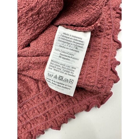 Madewell Texture & Thread Smocked Bell Sleeved Top Shirt Size S Berry - Picture 8 of 8